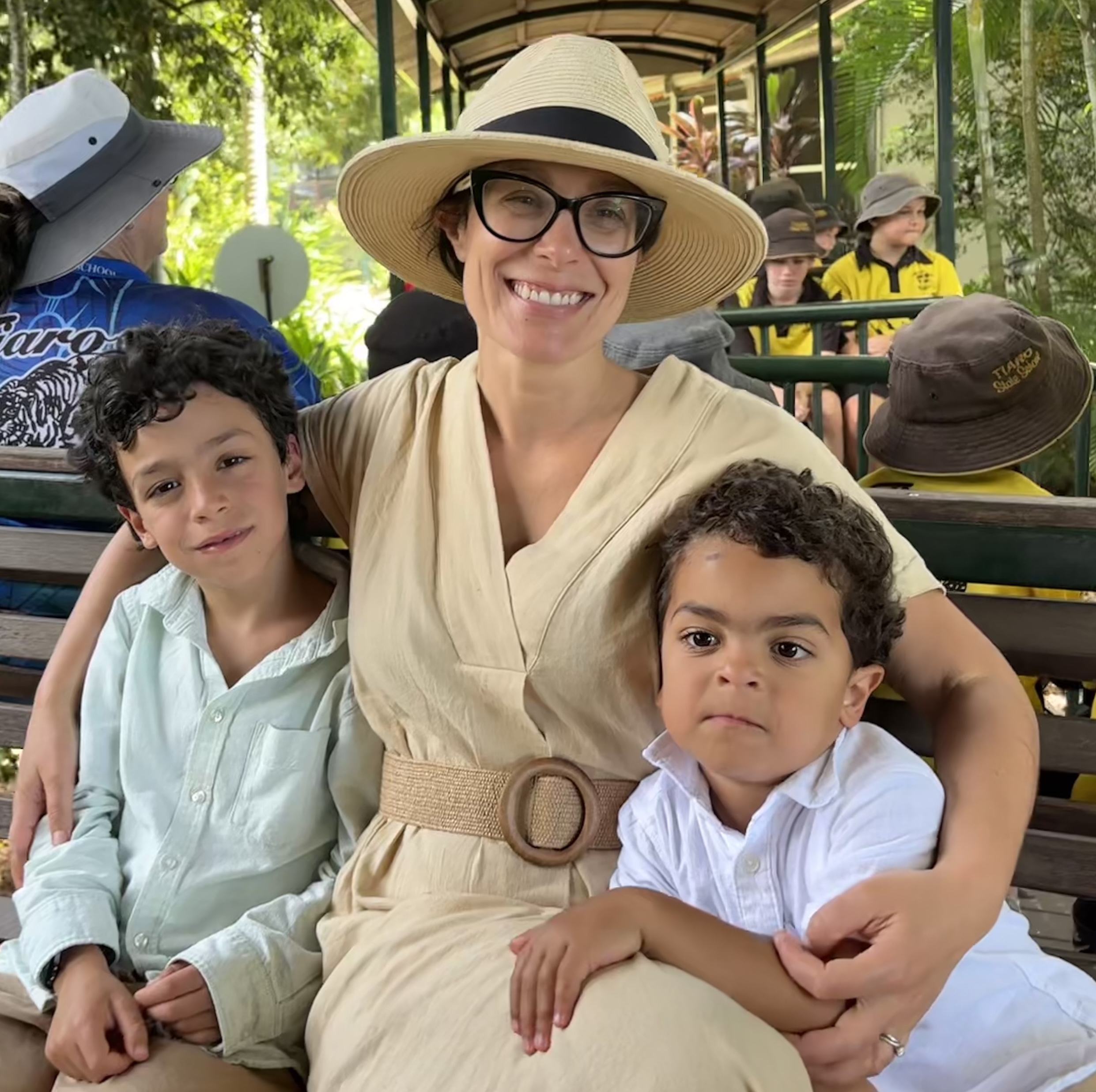 Vanessa and boys on a family day out