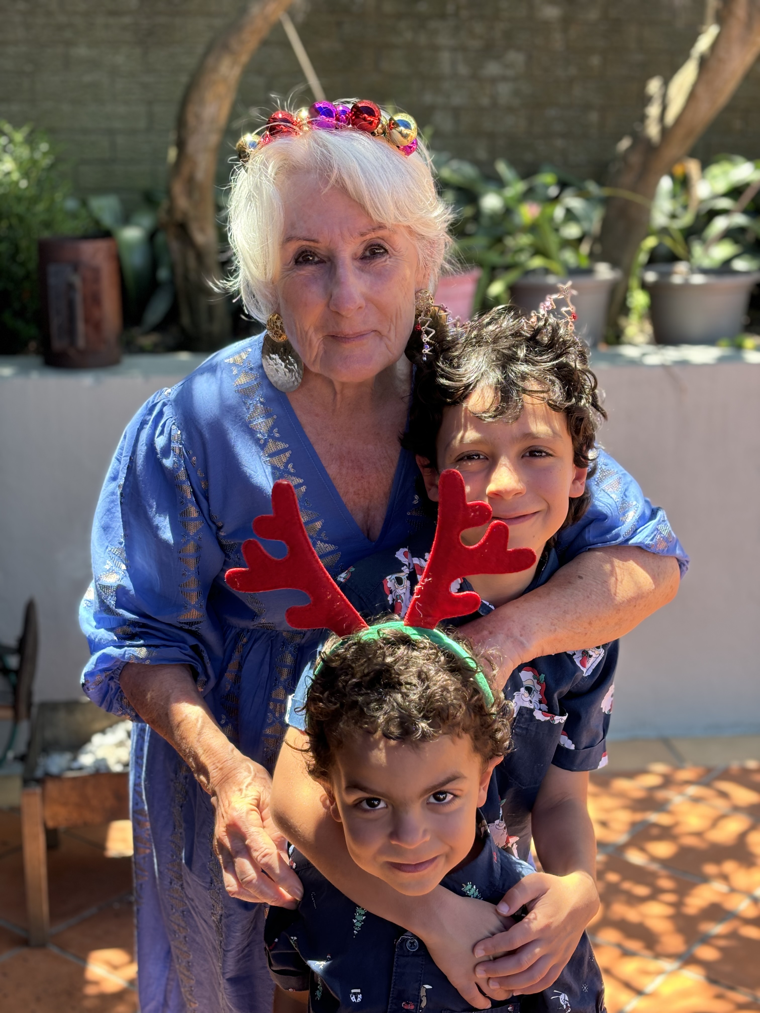 Nanna celebrating Christmas with both boys